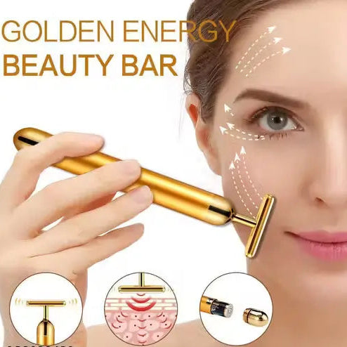 24K Gold Energy Beauty Bar Electric Facial Massage Roller